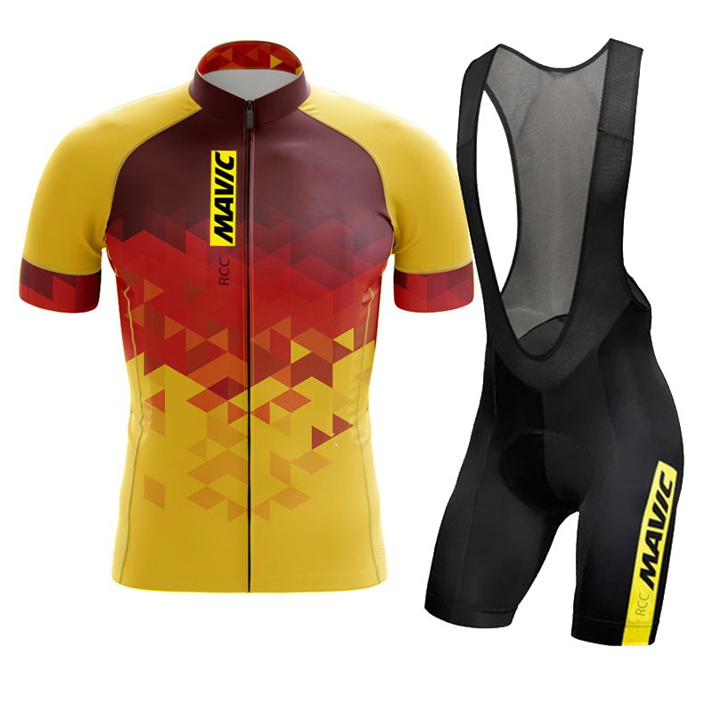 Cycling Bib Shorts - Mavic-トライアスロン用の男性用サイクリングセット,半袖衣類,よだれかけとショーツ,夏,2024