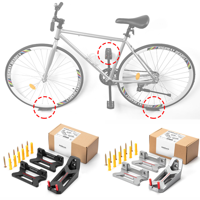 Cycling Gear Wall Storage - 3個セット 自転車ラック サイクリングペダル収納 バイクハンガー 壁掛け式 展示ホルダー