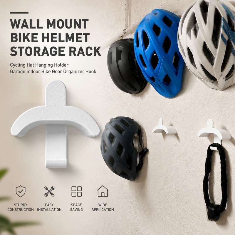 Cycling Gear Wall Storage - 室内壁掛けサイクリングヘルメットブラケット自転車帽子収納フックガレージサイクリングギアディスプレイラック