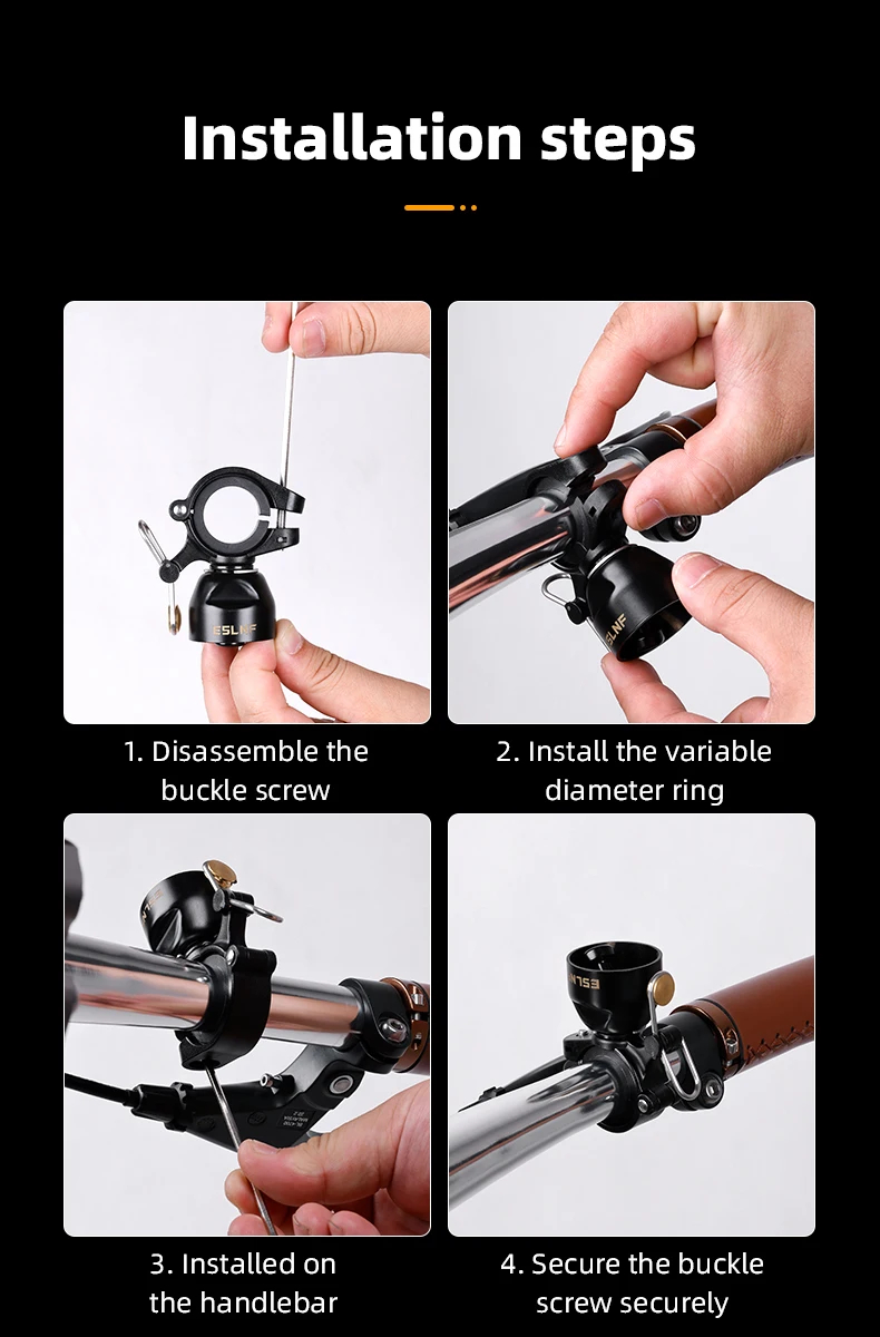 Road Cycling Essential Gear - レトロ自転車ベル安全警告自転車ベルホーンハンドルバー銅合金滑り止め自転車合金リングクリスプサウンド乗馬用品