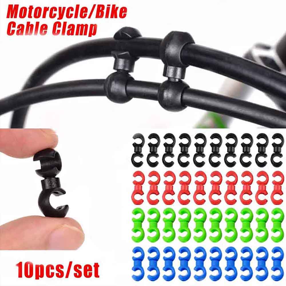 Cycling Gear Guide - 10個入り 自転車 S字クリップ 回転式 バイクブレーキギア クロスケーブル整理クリップ