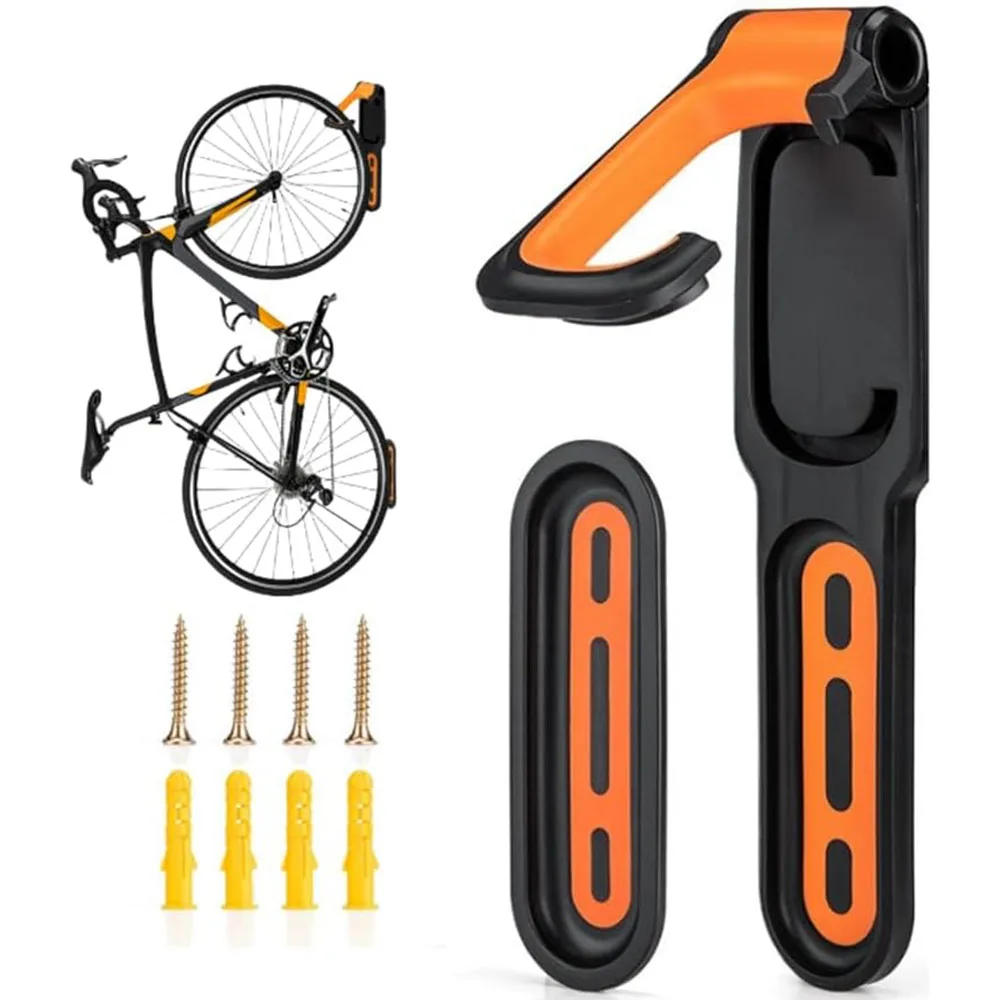 Cycling Gear Wall Storage - 固定フック付き自転車ウォールマウントラック,1ピース,自転車サポートスタンド,マウンテンバイクパーキングバックル