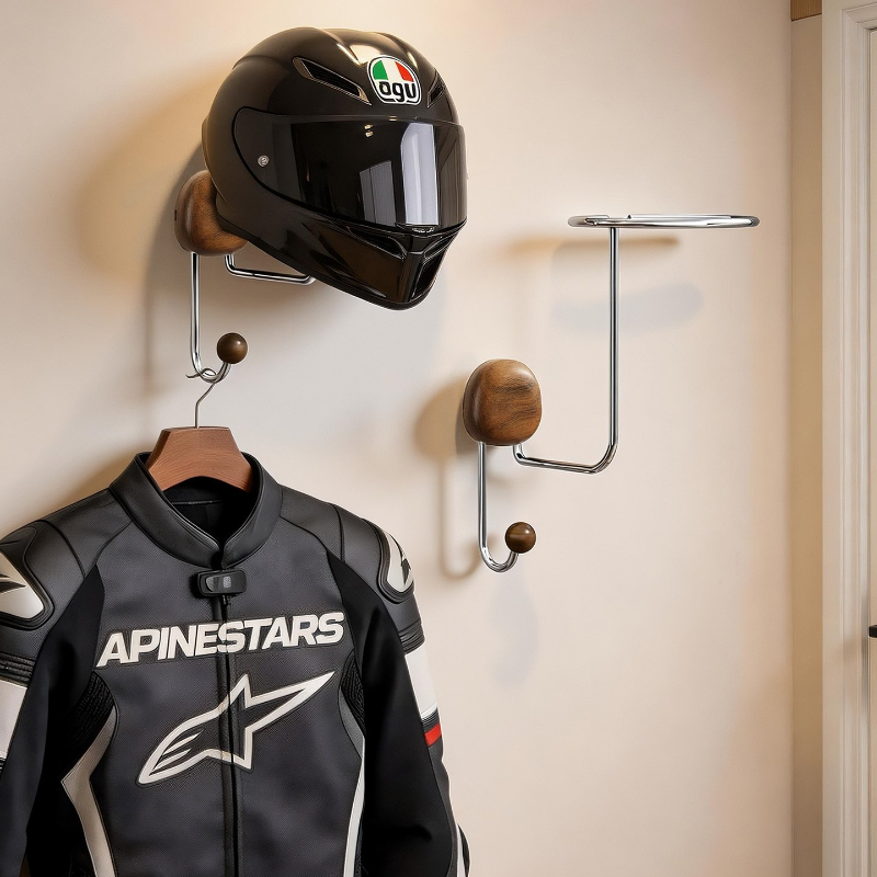 Cycling Gear Wall Storage - 壁掛け式ヘルメット収納ラック 穴あけ不要 高耐久性 ヘルメットディスプレイホルダー 家庭用 穴あけ不要