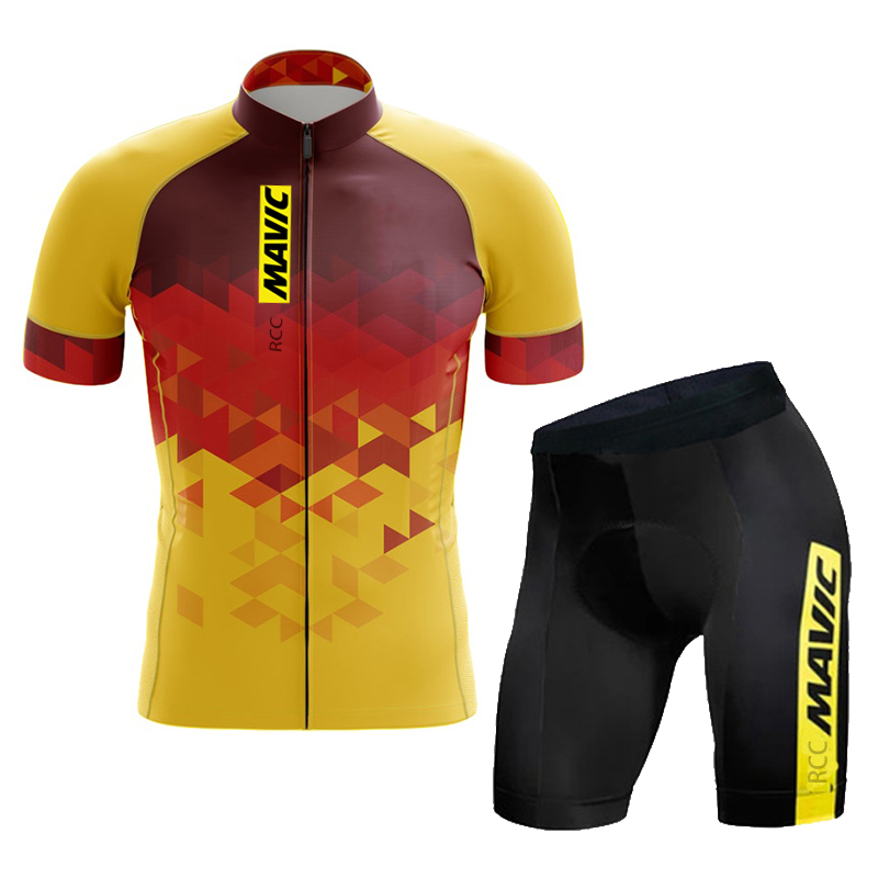 Mavic-トライアスロン用の男性用サイクリングセット,半袖 - Cycling Bib Shorts のレビューと価格