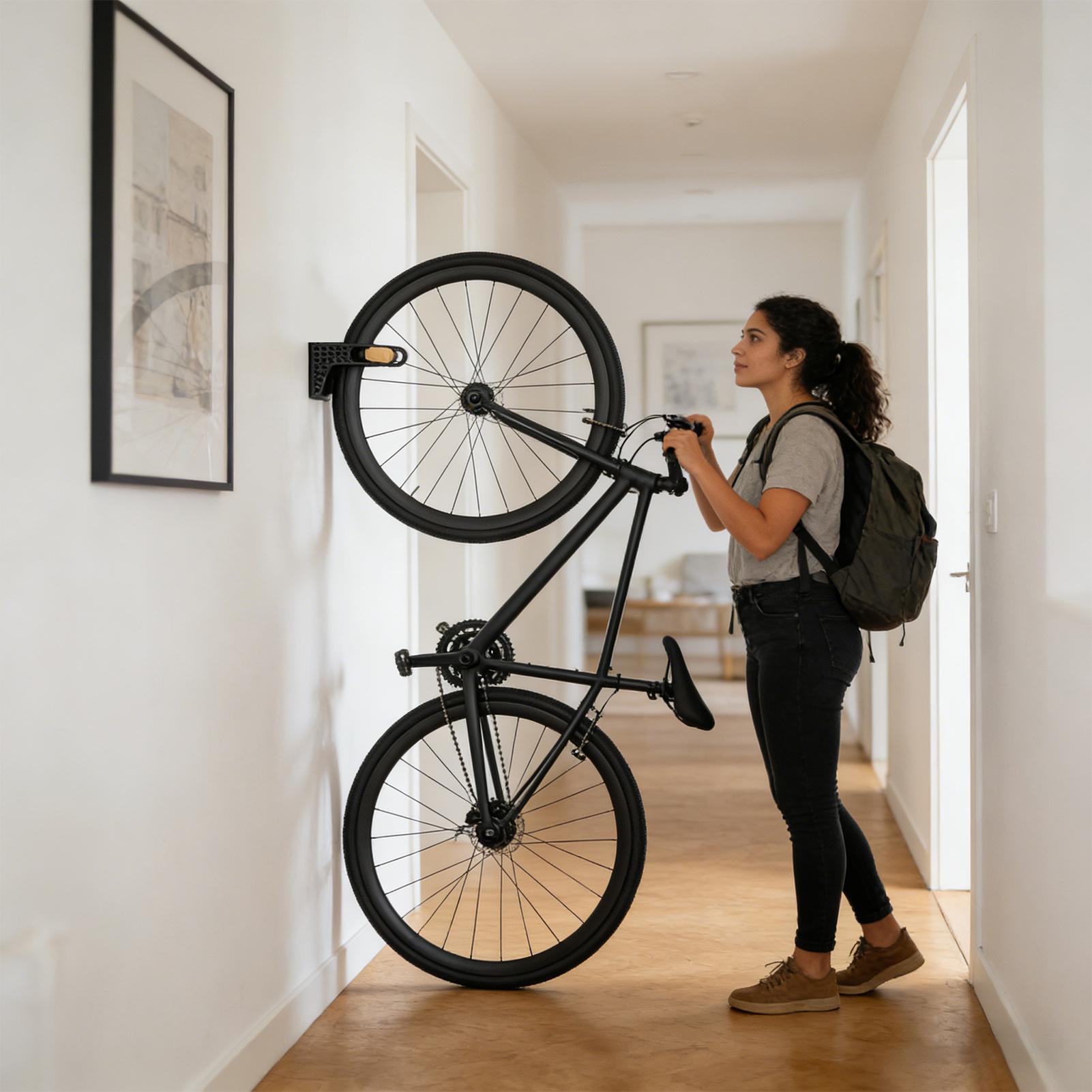ロードバイク吊り下げラック壁掛け自転車フック木製壁掛け式自転 - Cycling Gear Wall Storage のレビューと価格