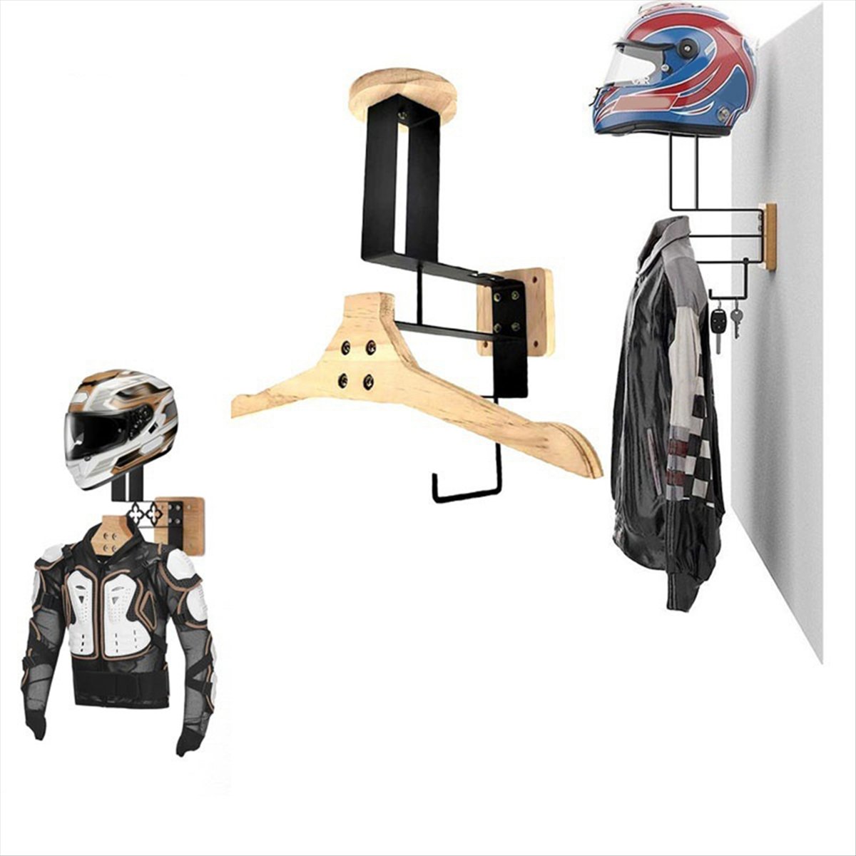 新入荷 オートバイ木製ヘルメットホルダー 壁掛け多目的ラック - Cycling Gear Wall Storage のレビューと価格
