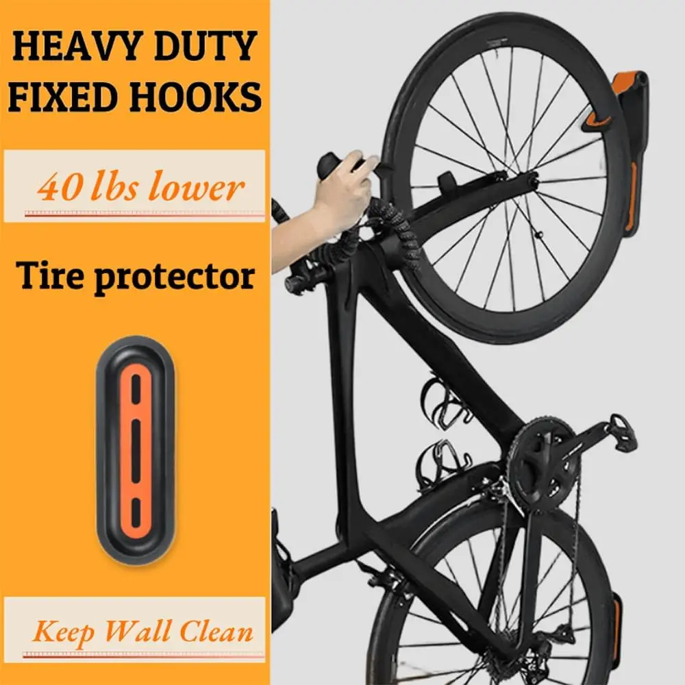 固定フック付き自転車ウォールマウントラック,1ピース,自転車 - Cycling Gear Wall Storage のレビューと価格