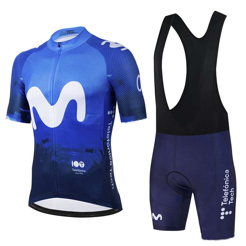 Movistar プロチーム夏サイクリングジャージスーツメン - Cycling Gear Leaderboard のレビューと価格