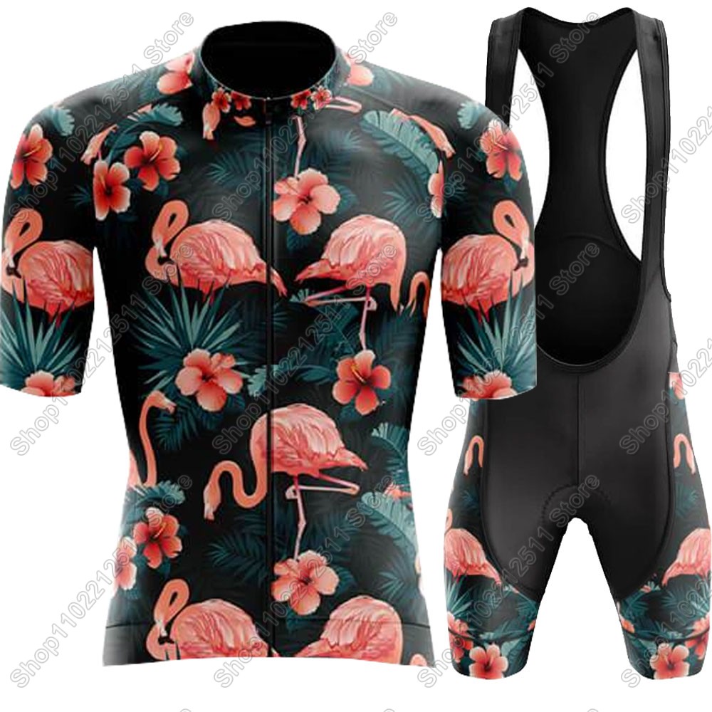 2025 フラミンゴサイクリングジャージセット自転車服男性夏 - Cycling Bib Shorts のレビューと価格
