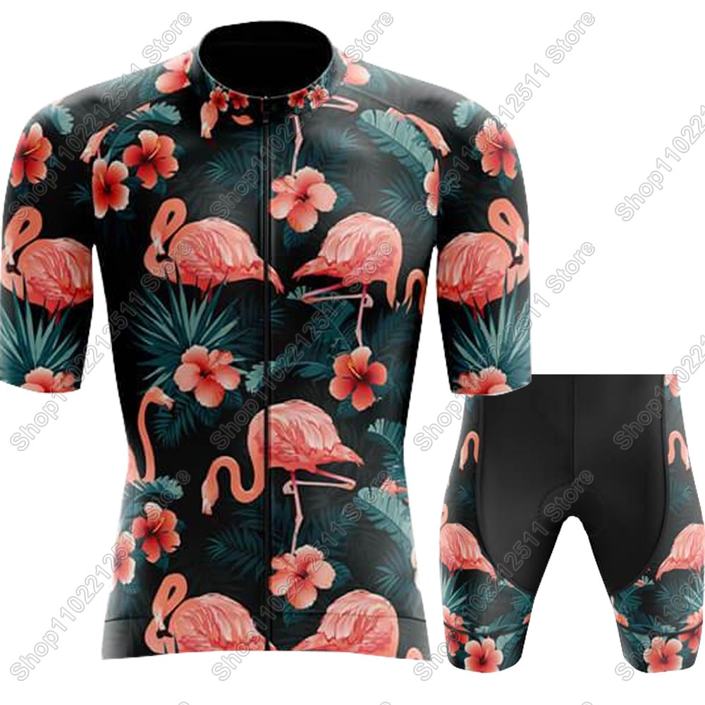 2025 フラミンゴサイクリングジャージセット自転車服男性夏 - Cycling Bib Shorts のレビューと価格