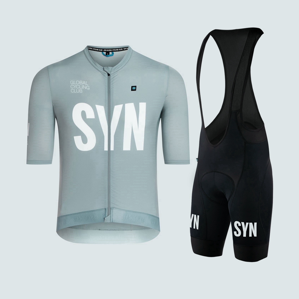 シルバーグレーの半袖サイクリングジャージとビブショーツメンズ - Cycling Bib Shorts のレビューと価格