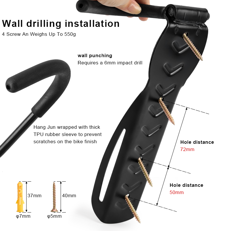 自転車スタンド壁掛け式バイクサポートスタンドブラケットMTB - Cycling Gear Wall Storage のレビューと価格